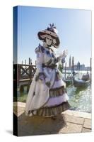 Colourful mask and costume of the Carnival of Venice, famous festival worldwide, Venice, Veneto, It-Roberto Moiola-Stretched Canvas