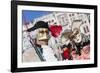 Colourful masks and costumes of the Carnival of Venice, famous festival worldwide, Venice, Veneto, -Roberto Moiola-Framed Photographic Print