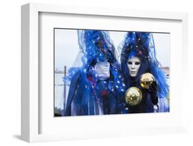 Colourful masks and costumes of the Carnival of Venice, famous festival worldwide, Venice, Veneto, -Roberto Moiola-Framed Photographic Print