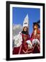 Colourful masks and costumes of the Carnival of Venice, famous festival worldwide, Venice, Veneto, -Roberto Moiola-Framed Photographic Print