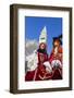 Colourful masks and costumes of the Carnival of Venice, famous festival worldwide, Venice, Veneto, -Roberto Moiola-Framed Photographic Print