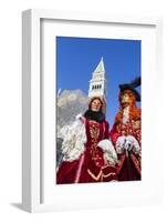 Colourful masks and costumes of the Carnival of Venice, famous festival worldwide, Venice, Veneto, -Roberto Moiola-Framed Photographic Print