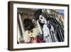 Colourful masks and costumes of the Carnival of Venice, famous festival worldwide, Venice, Veneto, -Roberto Moiola-Framed Photographic Print