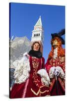 Colourful masks and costumes of the Carnival of Venice, famous festival worldwide, Venice, Veneto, -Roberto Moiola-Stretched Canvas