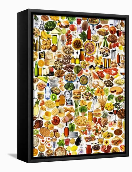 Colourful Mixture of Foods and Dishes-null-Framed Stretched Canvas