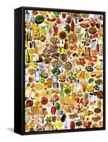 Colourful Mixture of Foods and Dishes-null-Framed Stretched Canvas
