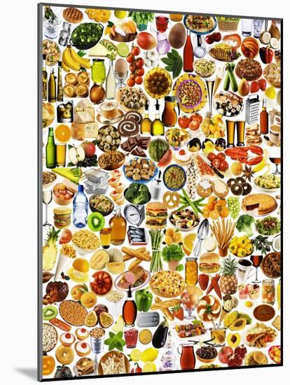 Colourful Mixture of Foods and Dishes-null-Mounted Photographic Print