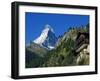 Colourful Mountain Chalet in the Shadow of the Matterhorn, Zermatt, Valais, Switzerland-Christian Kober-Framed Photographic Print