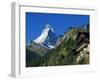 Colourful Mountain Chalet in the Shadow of the Matterhorn, Zermatt, Valais, Switzerland-Christian Kober-Framed Photographic Print