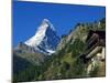 Colourful Mountain Chalet in the Shadow of the Matterhorn, Zermatt, Valais, Switzerland-Christian Kober-Mounted Photographic Print