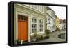 Colourful old houses in Nordness, Bergen, Scandanavia-Ellen Rooney-Framed Stretched Canvas