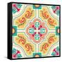 Colourful Ornament Tiles-AnaMarques-Framed Stretched Canvas