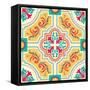 Colourful Ornament Tiles-AnaMarques-Framed Stretched Canvas