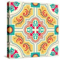 Colourful Ornament Tiles-AnaMarques-Stretched Canvas