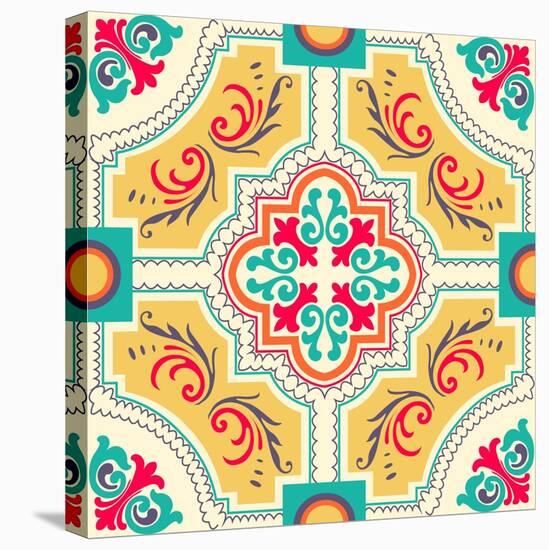 Colourful Ornament Tiles-AnaMarques-Stretched Canvas