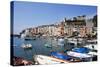 Colourful Painted Buildings by the Marina at Porto Venere-Mark Sunderland-Stretched Canvas