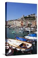 Colourful Painted Buildings by the Marina at Porto Venere-Mark Sunderland-Stretched Canvas