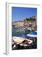 Colourful Painted Buildings by the Marina at Porto Venere-Mark Sunderland-Framed Photographic Print