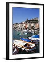 Colourful Painted Buildings by the Marina at Porto Venere-Mark Sunderland-Framed Photographic Print