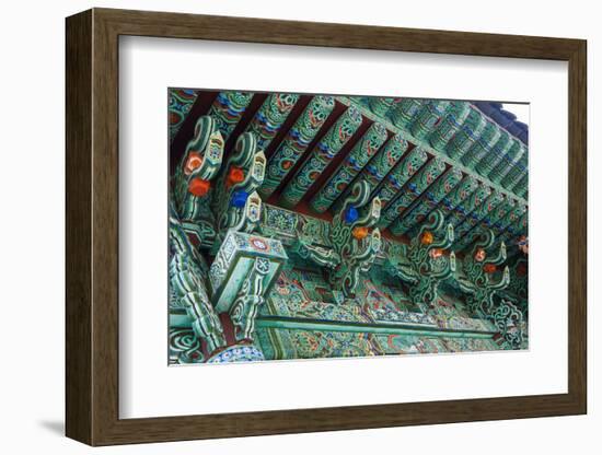 Colourful Painted Ceiling, Beopjusa Temple Complex, South Korea, Asia-Michael-Framed Photographic Print