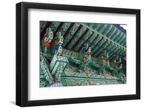 Colourful Painted Ceiling, Beopjusa Temple Complex, South Korea, Asia-Michael-Framed Photographic Print