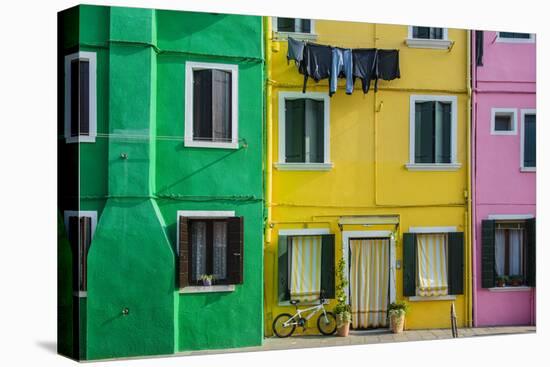 Colourful Painted Houses in Burano, Veneto, Italy-Stefano Politi Markovina-Stretched Canvas