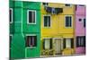 Colourful Painted Houses in Burano, Veneto, Italy-Stefano Politi Markovina-Mounted Photographic Print