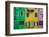 Colourful Painted Houses in Burano, Veneto, Italy-Stefano Politi Markovina-Framed Photographic Print