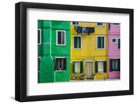 Colourful Painted Houses in Burano, Veneto, Italy-Stefano Politi Markovina-Framed Photographic Print