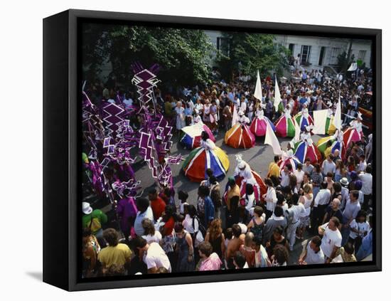 Colourful Parade at the Notting Hill Carnival, Notting Hill, London, England, United Kingdom-Tovy Adina-Framed Stretched Canvas