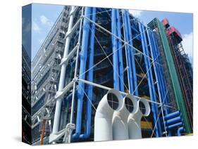 Colourful Pipework on Exterior of the Centre Pompidou (Pompidou Centre), Beaubourg, Paris, France-Hans Peter Merten-Stretched Canvas