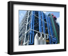 Colourful Pipework on Exterior of the Centre Pompidou (Pompidou Centre), Beaubourg, Paris, France-Hans Peter Merten-Framed Photographic Print