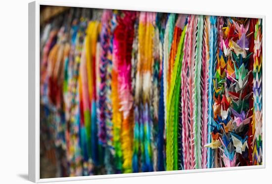 Colourful Prayer Ribbons at the Endless Red Gates of Kyoto's Fushimi Inari, Kyoto, Japan, Asia-Michael Runkel-Framed Photographic Print