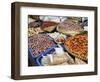 Colourful produce of peppers, garlic, onions, peanuts and shallots, at a market in Denpasar, Bali,-Melissa Kuhnell-Framed Photographic Print