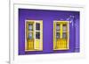 Colourful Purple Painted House and Yellow Window Detail on Tanjong Pagar Road, Singapore.-Cahir Davitt-Framed Photographic Print