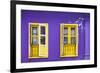 Colourful Purple Painted House and Yellow Window Detail on Tanjong Pagar Road, Singapore.-Cahir Davitt-Framed Photographic Print