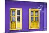 Colourful Purple Painted House and Yellow Window Detail on Tanjong Pagar Road, Singapore.-Cahir Davitt-Mounted Photographic Print