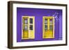 Colourful Purple Painted House and Yellow Window Detail on Tanjong Pagar Road, Singapore.-Cahir Davitt-Framed Photographic Print