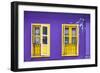 Colourful Purple Painted House and Yellow Window Detail on Tanjong Pagar Road, Singapore.-Cahir Davitt-Framed Photographic Print