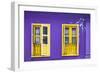 Colourful Purple Painted House and Yellow Window Detail on Tanjong Pagar Road, Singapore.-Cahir Davitt-Framed Photographic Print