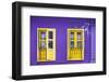 Colourful Purple Painted House and Yellow Window Detail on Tanjong Pagar Road, Singapore.-Cahir Davitt-Framed Photographic Print