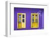 Colourful Purple Painted House and Yellow Window Detail on Tanjong Pagar Road, Singapore.-Cahir Davitt-Framed Photographic Print