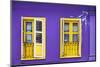 Colourful Purple Painted House and Yellow Window Detail on Tanjong Pagar Road, Singapore.-Cahir Davitt-Mounted Photographic Print