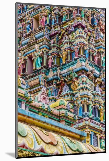 Colourful roof detail on the Sri Mahamariamman Temple in Kuala Lumpur, Malaysia-Chris Mouyiaris-Mounted Photographic Print