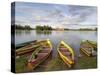 Colourful Rowing Boats and Trakai Castle, Trakai, Near Vilnius, Lithuania, Baltic States-Gary Cook-Stretched Canvas