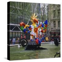 Colourful Sculptures of the Tinguely Fountain, Pompidou Centre, Beaubourg, Paris, France, Europe-Roy Rainford-Stretched Canvas