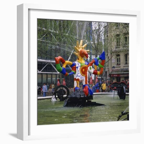 Colourful Sculptures of the Tinguely Fountain, Pompidou Centre, Beaubourg, Paris, France, Europe-Roy Rainford-Framed Photographic Print