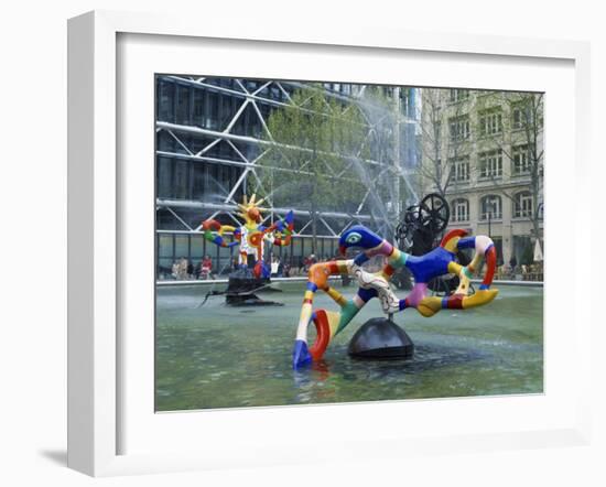 Colourful Sculptures of the Tinguely Fountain, Pompidou Centre, Beaubourg, Paris, France, Europe-Nigel Francis-Framed Photographic Print