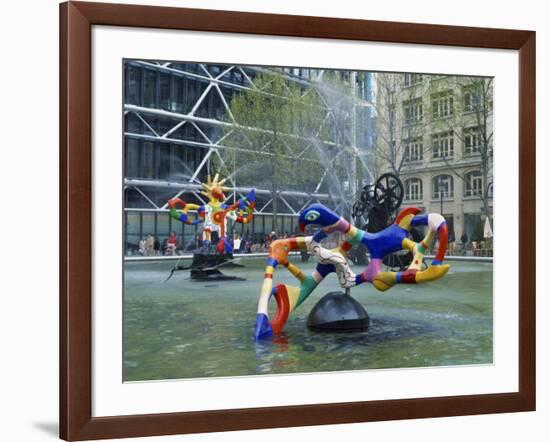 Colourful Sculptures of the Tinguely Fountain, Pompidou Centre, Beaubourg, Paris, France, Europe-Nigel Francis-Framed Photographic Print