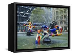 Colourful Sculptures of the Tinguely Fountain, Pompidou Centre, Beaubourg, Paris, France, Europe-Nigel Francis-Framed Stretched Canvas